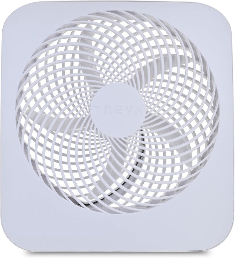 Treva 10-Inch Portable Fan, Powered by Battery and/or AC Adapter - Desk Fan Air Circulating with 2 Cooling Speeds for Personal and Travel Use (White) - Image 3